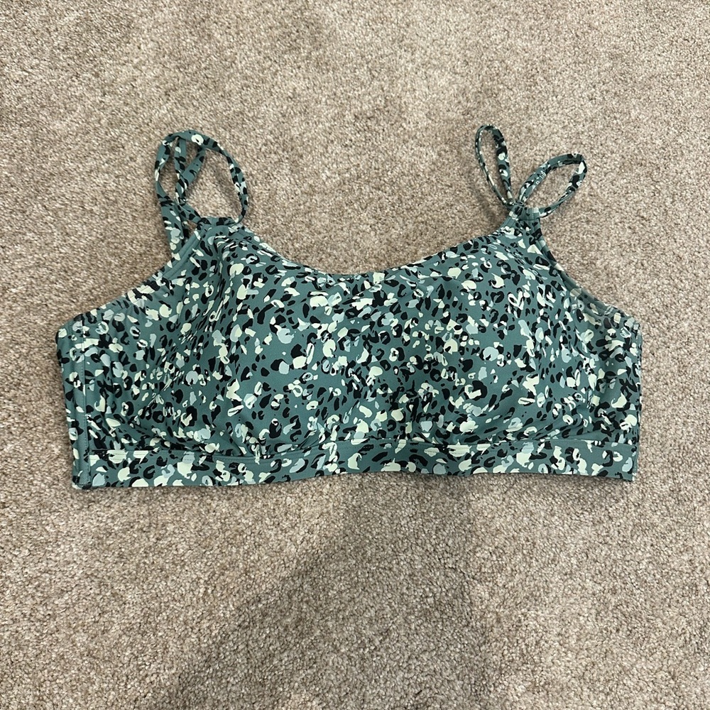 Chic Teal Patterned Bikini Top